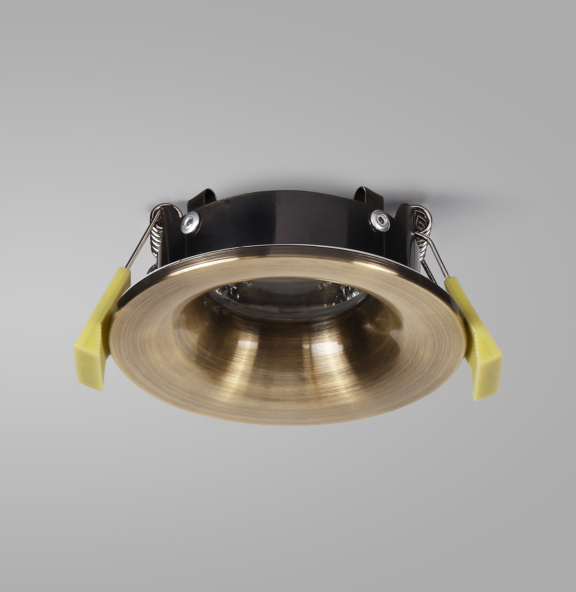 Bruve GU10 Recessed Round Antique Brass IP65 Downlighter, Cut-Out 68mm DX200404  Dlux Bruve IP65
